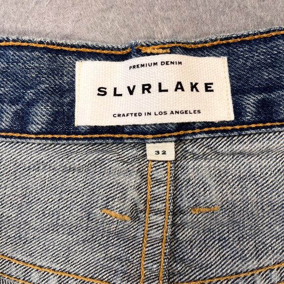 Slvrlake London Jeans Size 32 High Rise Straight Leg Cotton Denim USA Made - Picture 9 of 14